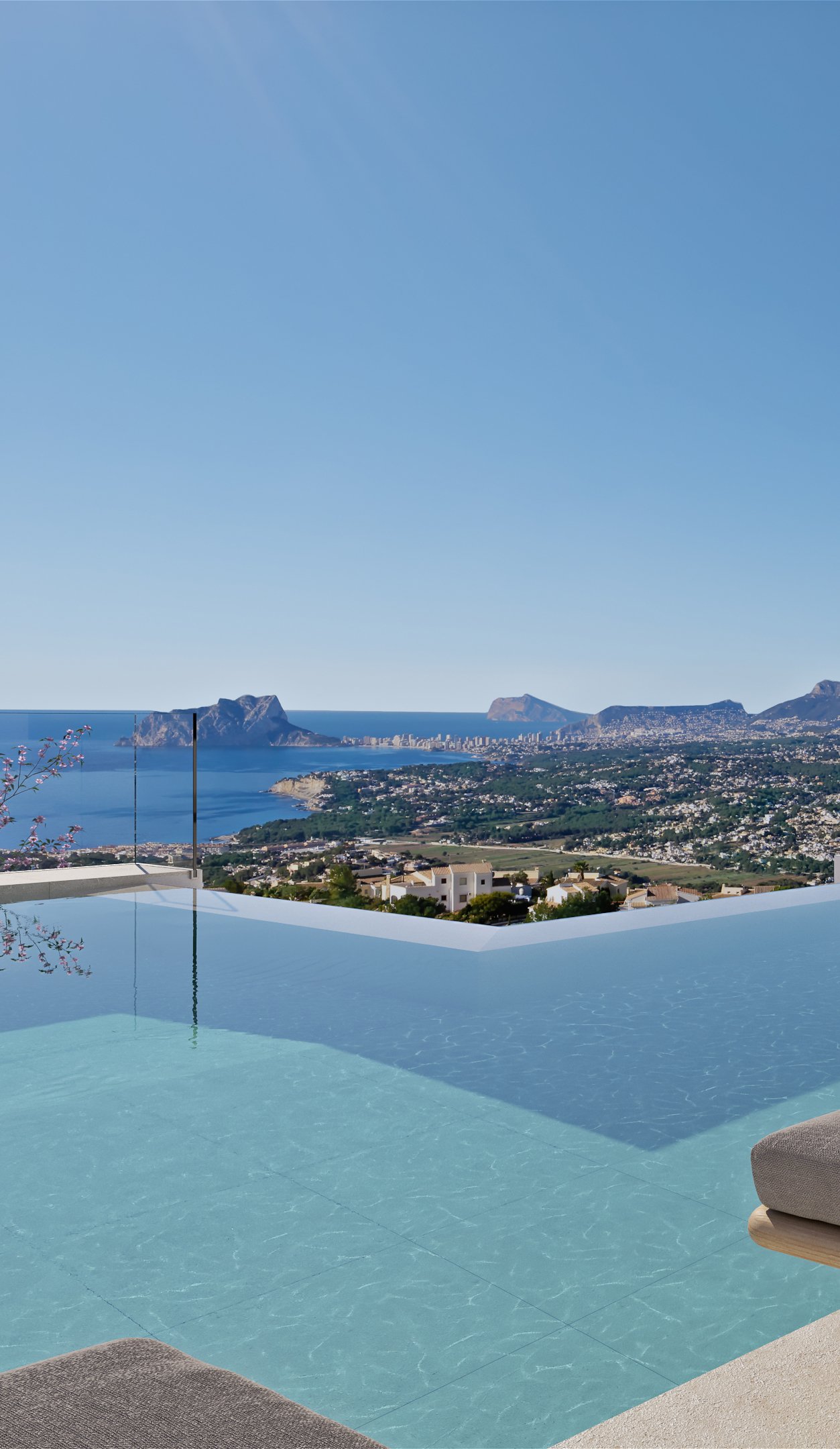 Infinity pool blending seamlessly with the sea