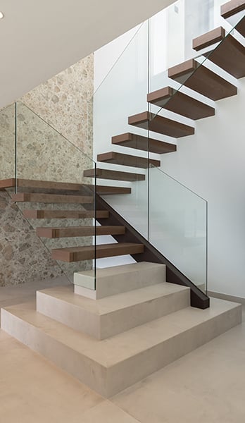 Designer staircase in luxury villa