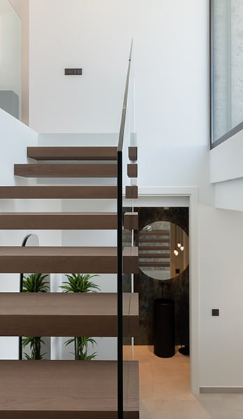Designer staircase access main floor