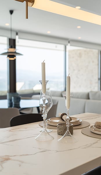 Open kitchen to living-dining room