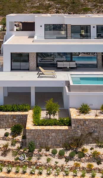 Full view of luxury villa with sea views