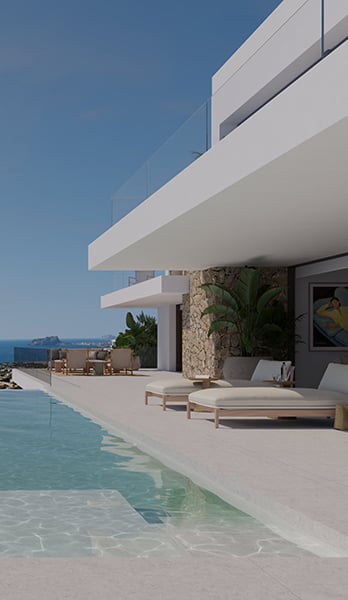 Terrace with stunning sea views