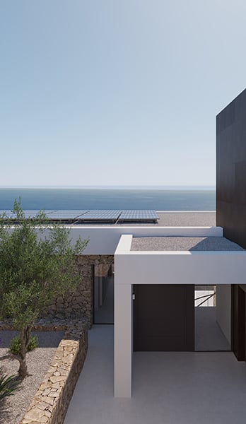 The sea greets you upon entering Villa Ocaso