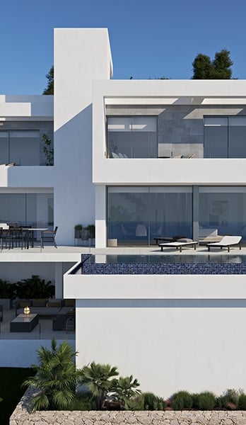 Tiered villas that enhance the sea view