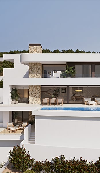 Fachada Villa de lujo en Jazmines