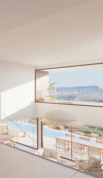 Entrada a la villa de lujo contemporánea