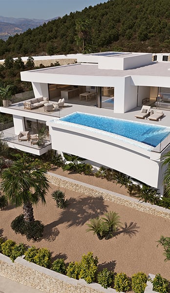 Volúmenes blancos, líneas limpias y una arquitectura con presencia mediterránea
