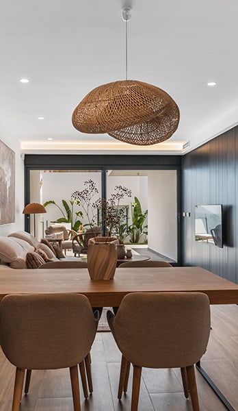 Kitchens open to the living/dining room