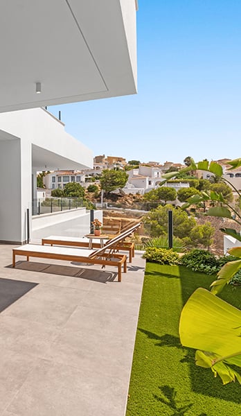 Apartments with porch and garden
