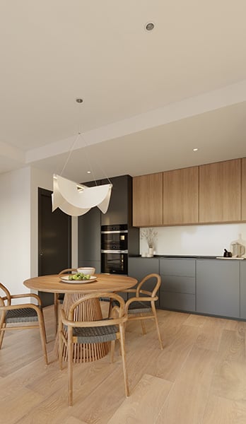 Designer kitchen in the luxury apartment, Building 11 Pinazo