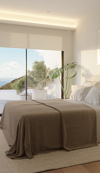 Master bedroom of the luxury apartment, Building 11 Pinazo