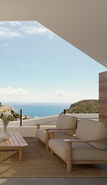 Terrace and views of apartment PG056, Building 11 Pinazo