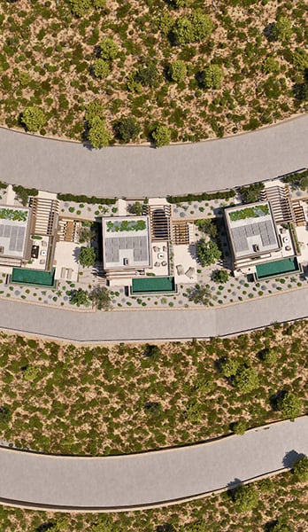 Aerial view of Airen villas