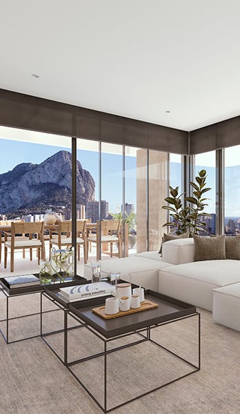 Salon w luksusowym apartamencie w Allure Calpe