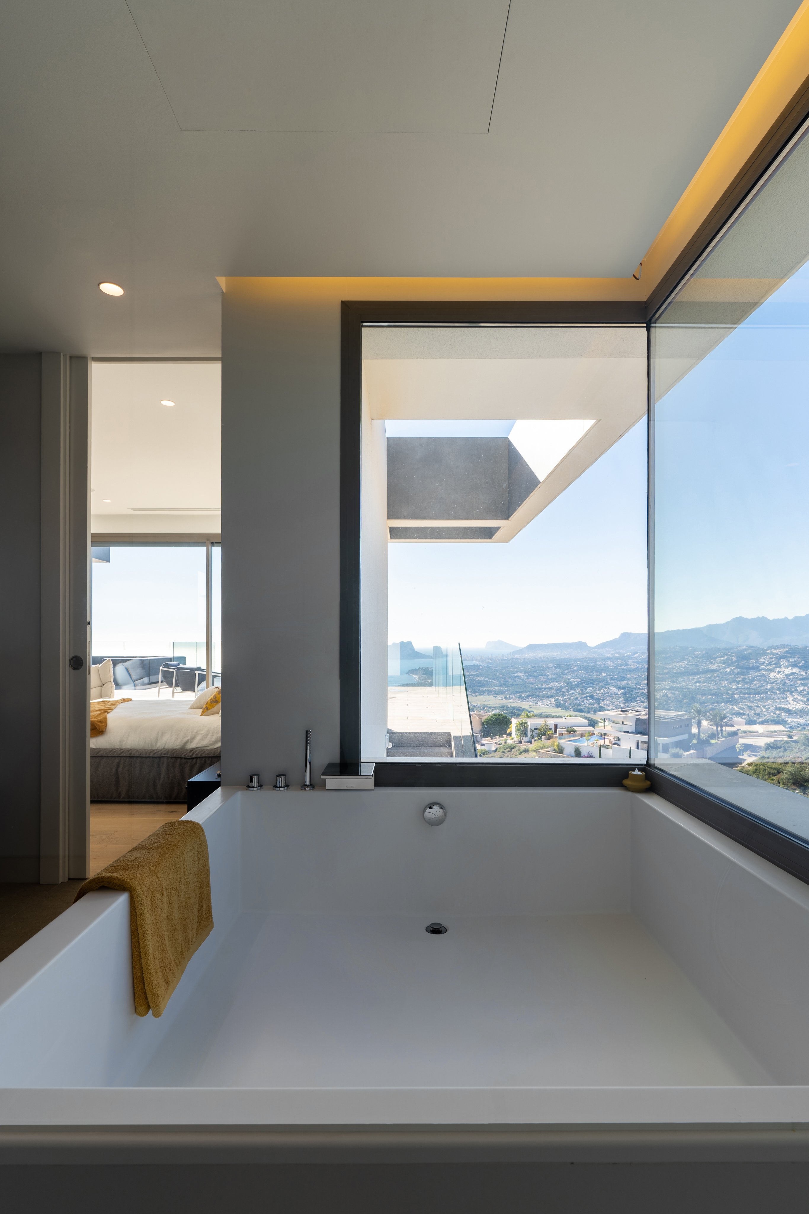 Large bathtub in master bedroom