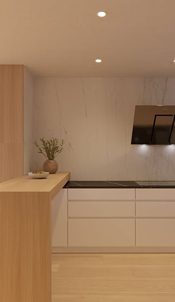 Gourmet kitchen with minimalist design