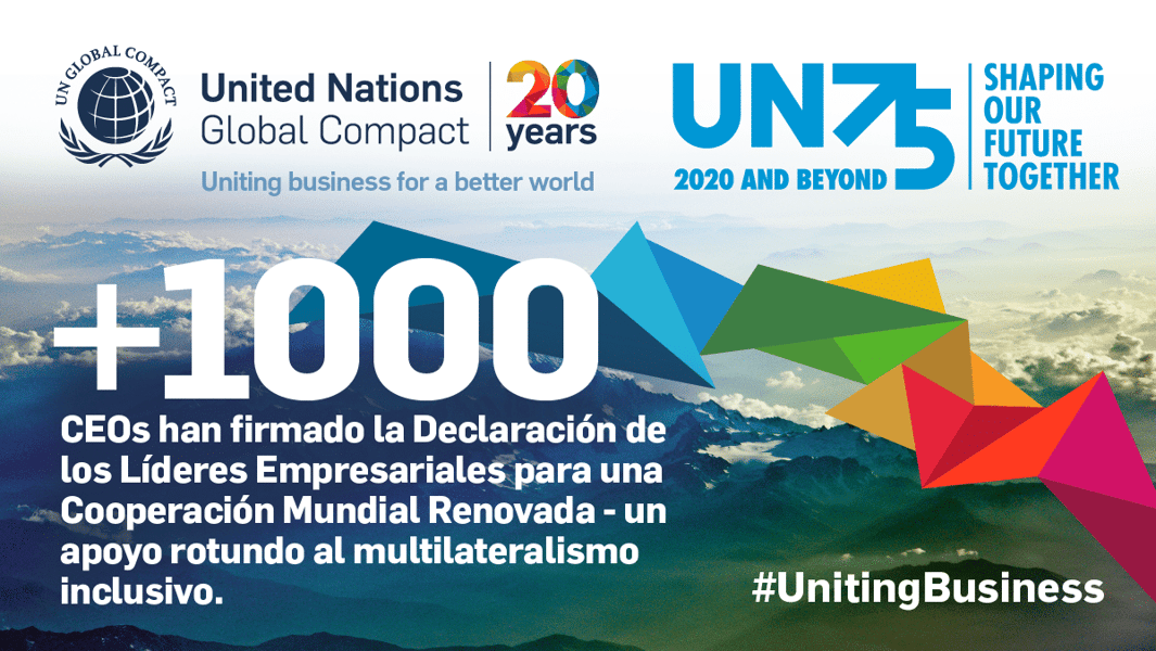 Business leaders from more than 100 countries pledge support for multilateralism as the united nations turns 75