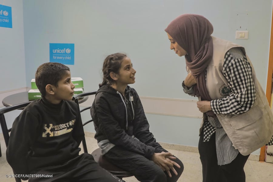Grupo VAPF und UNICEF Spanien, gemeinsam, um Kindern in Gaza zu helfen.
