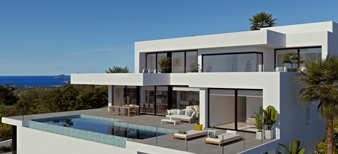 Modern luxury with endless views of the Mediterranean.